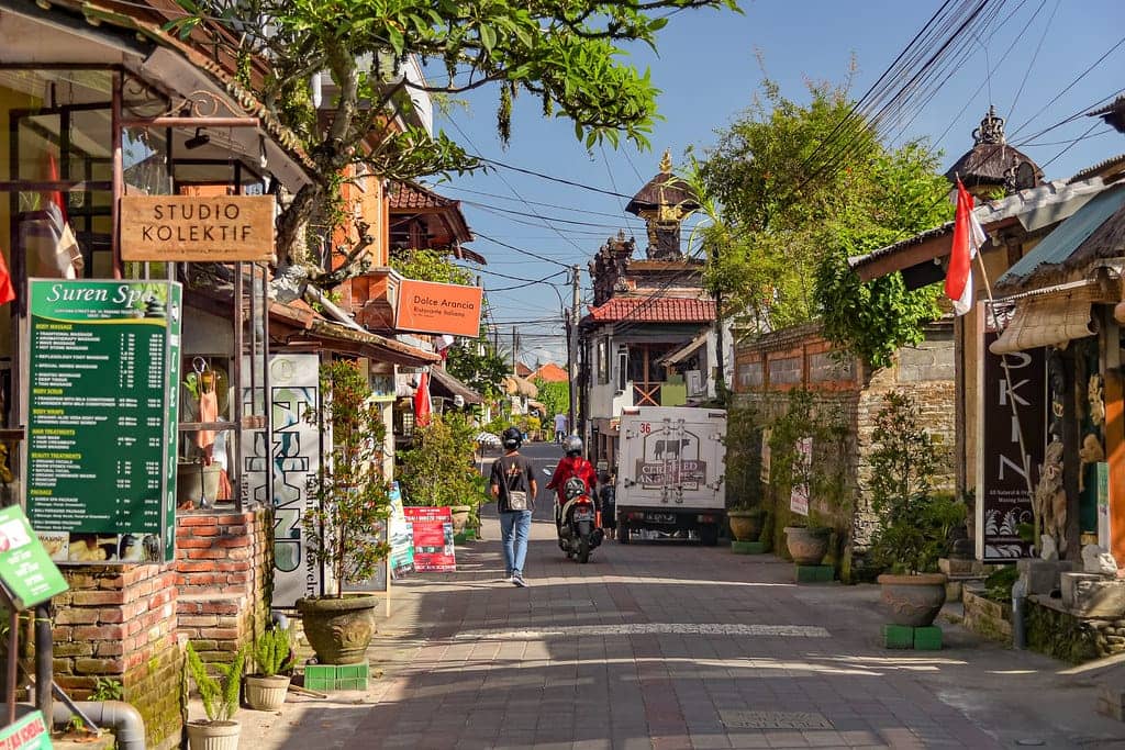Beautiful street scene in Ubud, Bali.